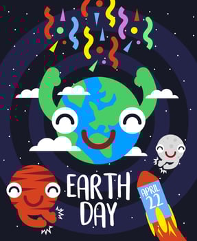 Earth Day Flat Illustration Vector