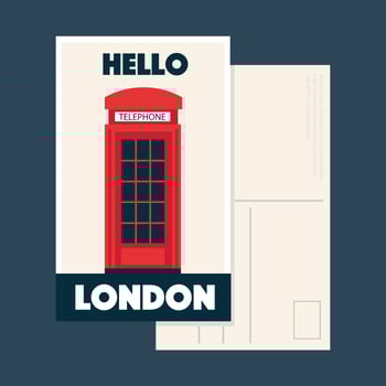 Hello London Postcard Vector
