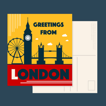 London Postcard Vector