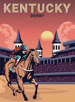Kentucky Derby Postcard vector