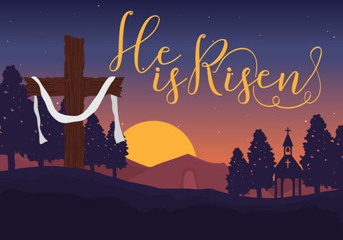 He is risen typography vector