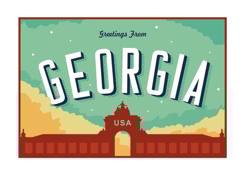 Augusta Georgia Postcard Illustration vector