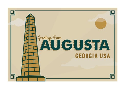 Augusta Georgia Postcard Illustration vector