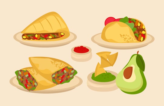Vector Mexican Traditional Food