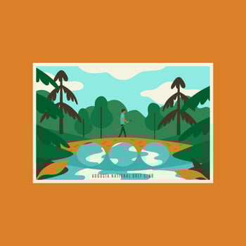 Augusta Georgia National Golf Club Postcard vector