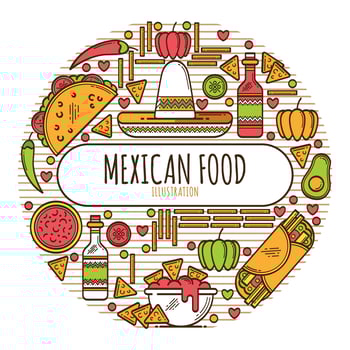 Mexican Food Menu vector