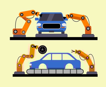 Car Assembling Vector