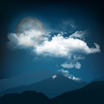 Halloween style night landscape with moon vector