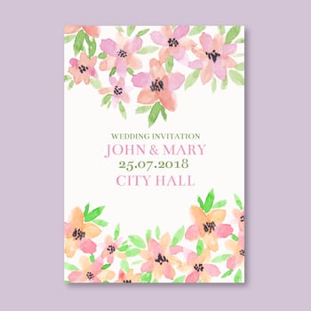 Watercolor Wedding Invitation vector