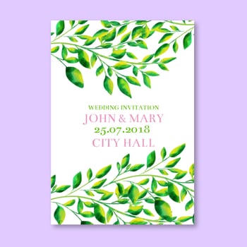 Watercolor Save The Date Invitation vector