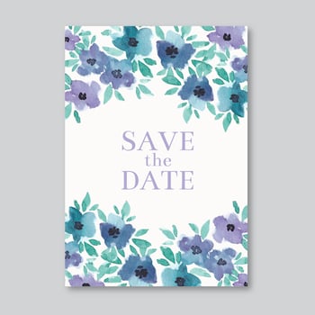 Watercolor Elegant Wedding Card vector