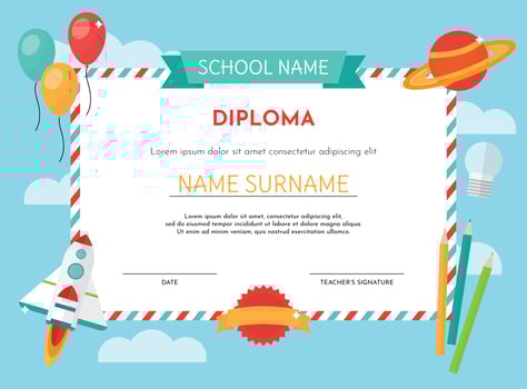 Kindergarten Diploma Template vector