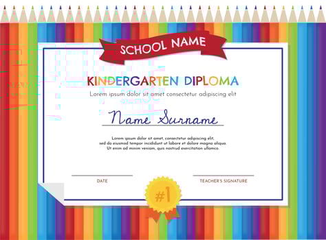 Kindergarten Diploma Template vector