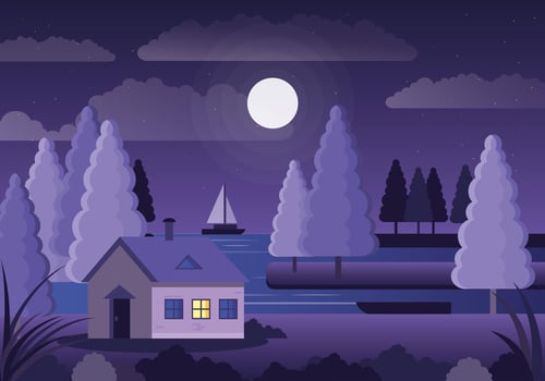 Vector Spring Purple Landscape Design