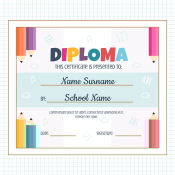 Kindergarten Diploma Vector
