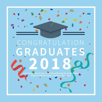 Graduation Card With Blue Background Illustration vector