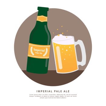 Imperial Pale Ale Beer Vector Illustration