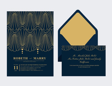 Art Deco Wedding Card vector