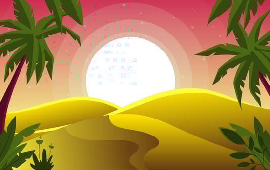 Vector Desert Landscape Illustration