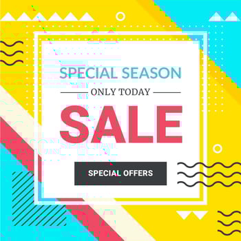 Vector Summer Sale Memphis Banner