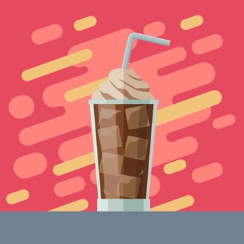 Iced Coffee Illustration Vector