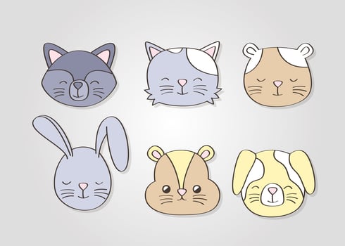 Cute Hand Drawn Animals vector