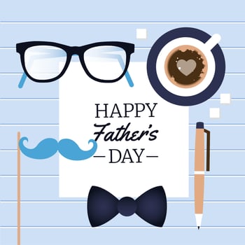 Vector Happy Fathers Day Greeting Card