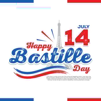 Happy Bastille Day Illustration Vector