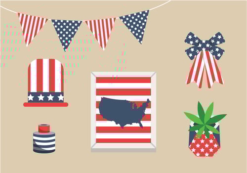 Memorial Day Decorations Vector Pack