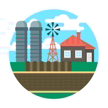 Flat Farm Landscape vector