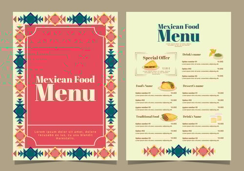 Vector Mexican Food Menu