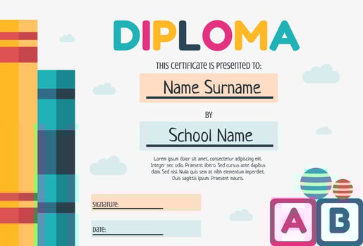 Kindergarten Diploma Template vector