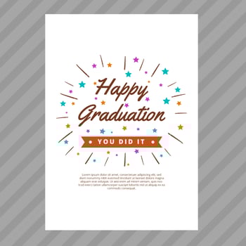 Graduation Card with Typography Style Vector