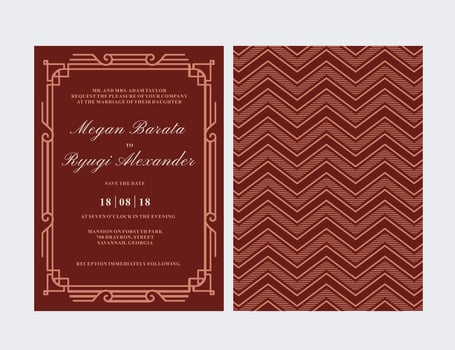 Art Deco Wedding Card vector