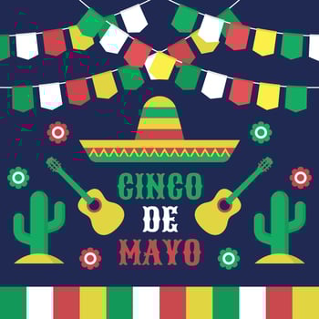 Cinco De Mayo Celebration Flat Style Collection vector