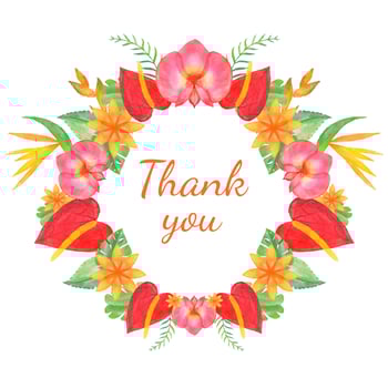 Wreath With Tropical flower And Quote vector