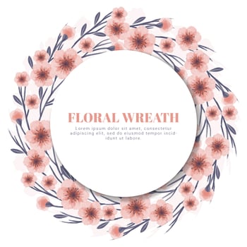 Vector Cherry Blossom Wreath