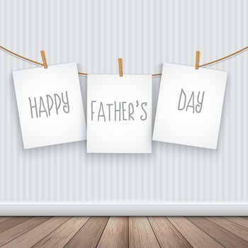 Happy Father's day background with hanging pictures  vector