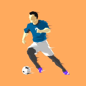 Dribbling Abstract Soccer Player Vector