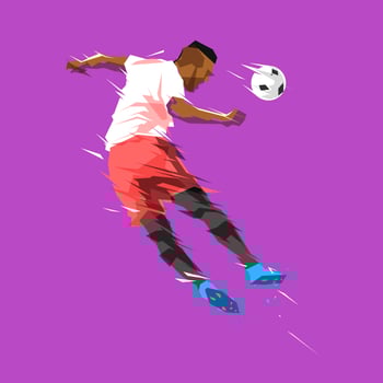 Heading Abstract Soccer Player Vector