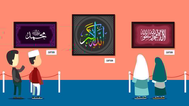 Calligraphy School Art Show Vector