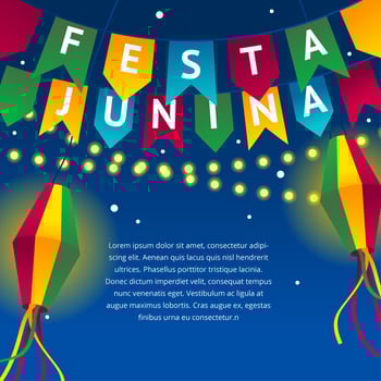 Festa Junina Night Celebrate Vector