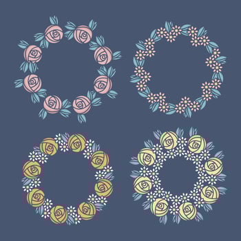 Vector Floral Wreaths