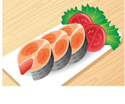 Slices of Fish vector
