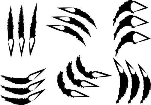 Claws ripping vector