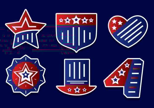 America Independence Day Element Vectors