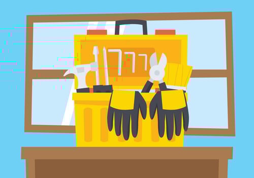 Opened Tool Box On Table vector