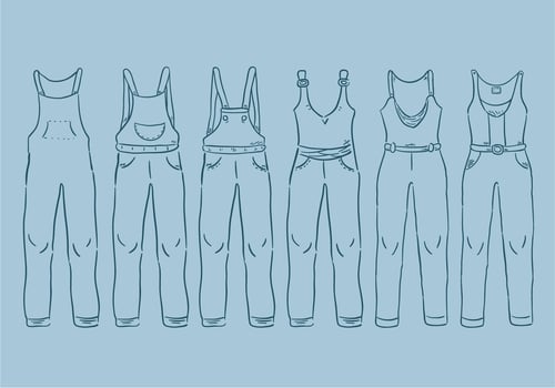 Overalls Outline Vector