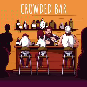 Crowded Bar Illustration vector