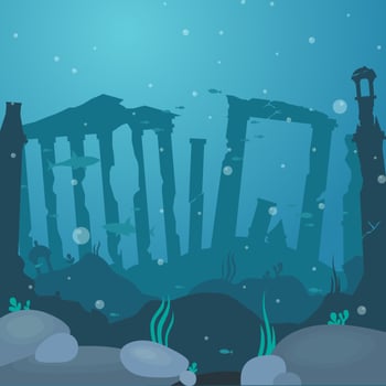 City Of Atlantis Vector Illustration
